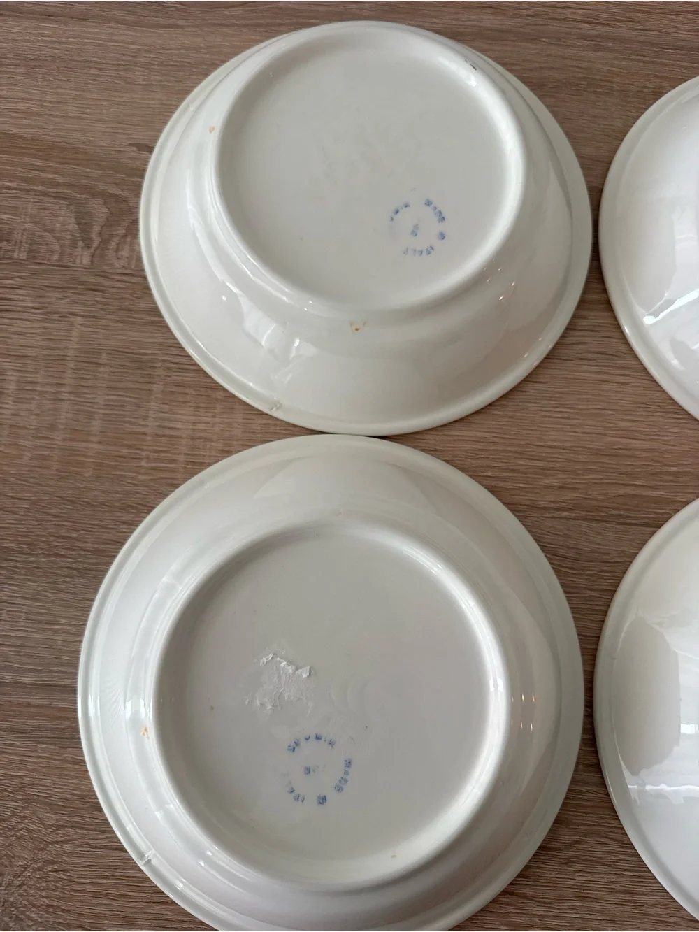 Caffè Italia Ceramic Bowls Set of 4, White Red & Green Vintage Made in Italy 8”